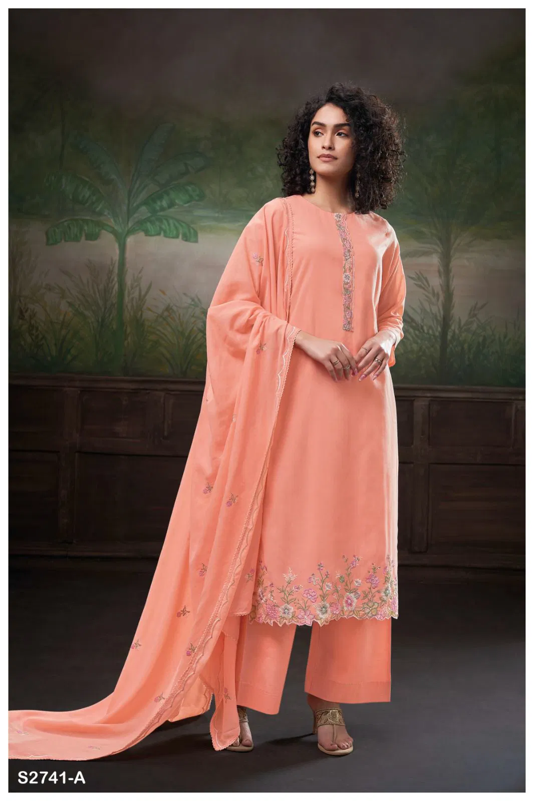 Sanvika 2741 By Ganga Hand Embroidery Work Dress Material Wholesalers In Delhi